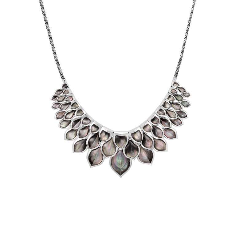 John Hardy Mother of Pearl Bib Necklace