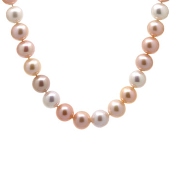 14K Yellow and Rose Gold Multicolored Freshwater Pearl Necklace