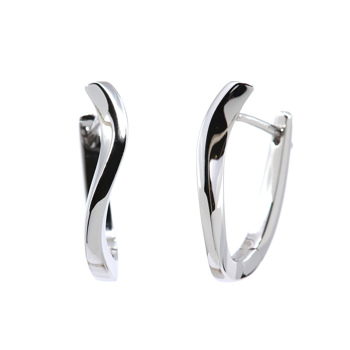 U-Curve Sterling Silver Hoop Earrings - Underwoods Jewelers