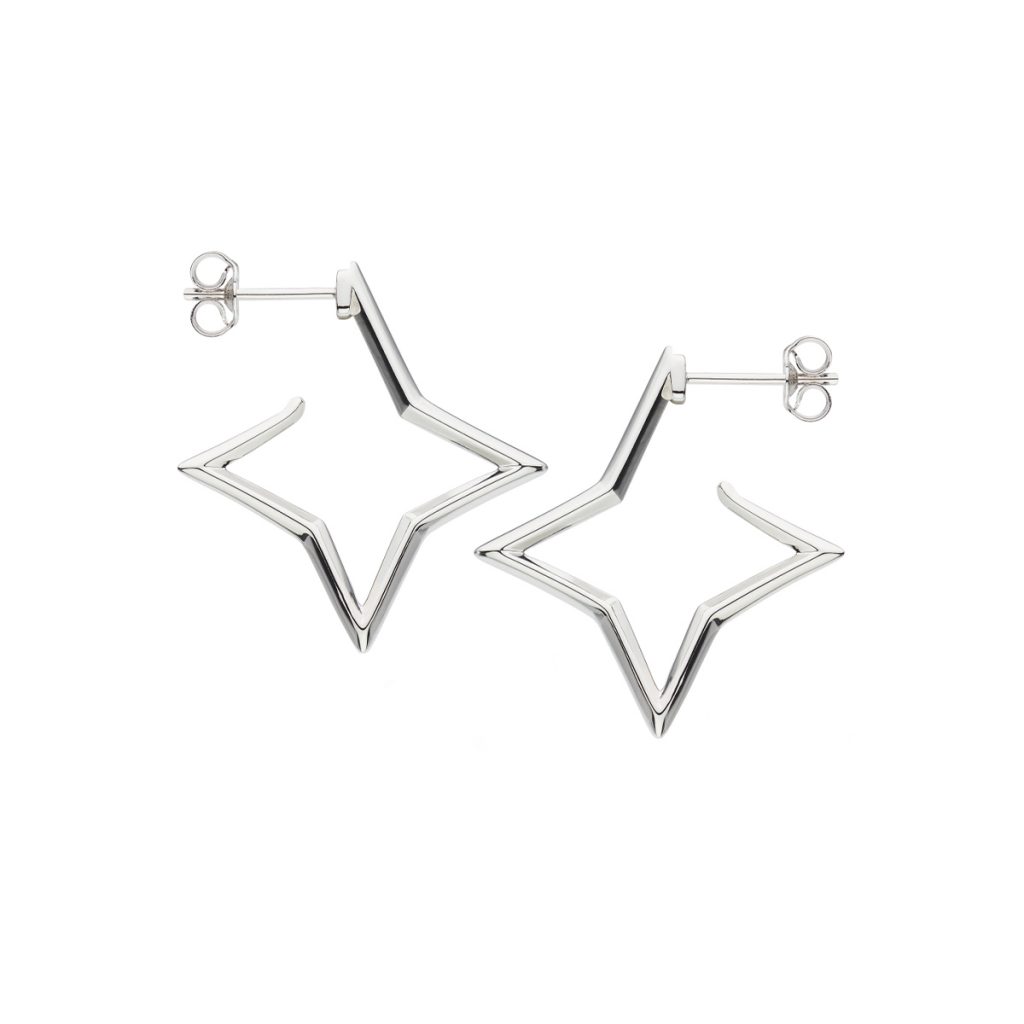Sterling Silver Empire Star Outline Earrings