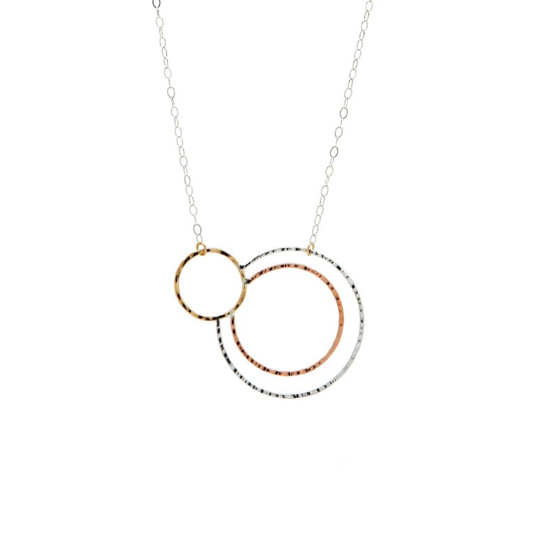 Two-Tone Tri-Color Circle Necklace