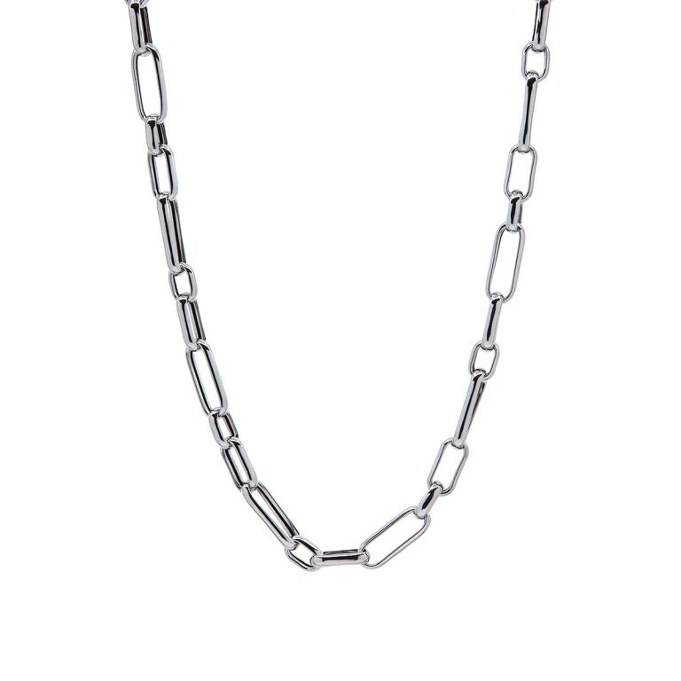 Sterling Silver Paper Clip Style Necklace