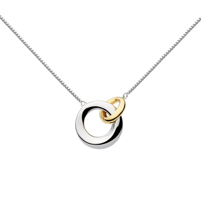 Sterling Silver and Yellow Gold Plated Bevel Cirque Necklace
