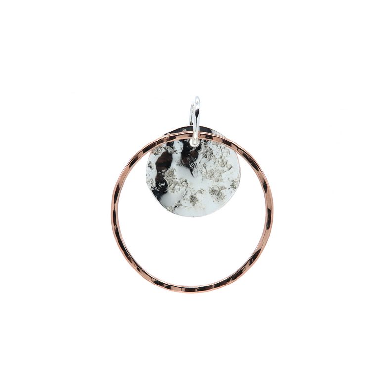 Two-Tone Open Circle with Disc Pendant