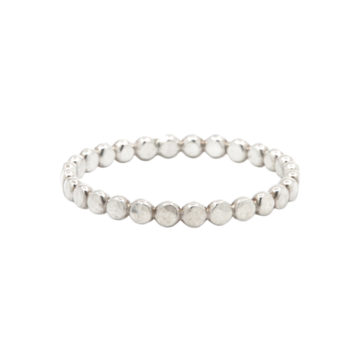 Sterling Silver Flat Beaded Band