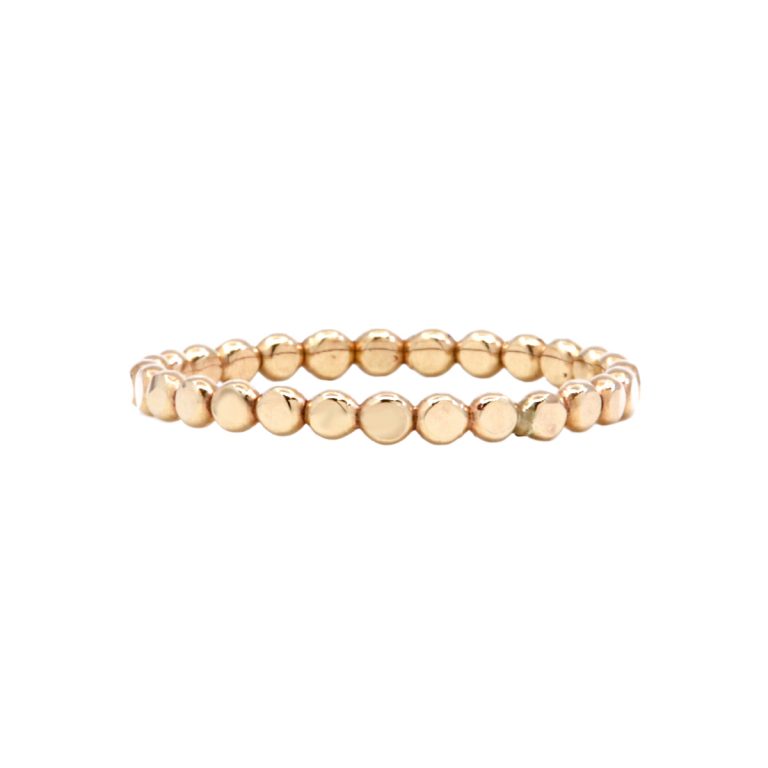 Yellow Gold Filled Flat Beaded Band