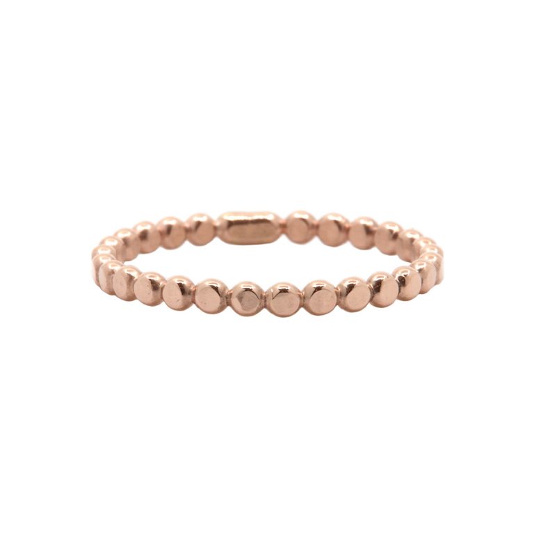 Rose Gold Filled Flat Beaded Band