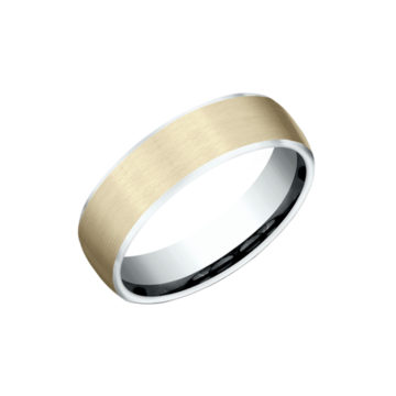 14K Two-Tone Euro Satin Band