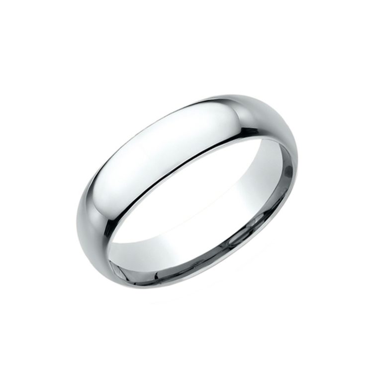 14K White Gold 6mm Comfort Fit Band