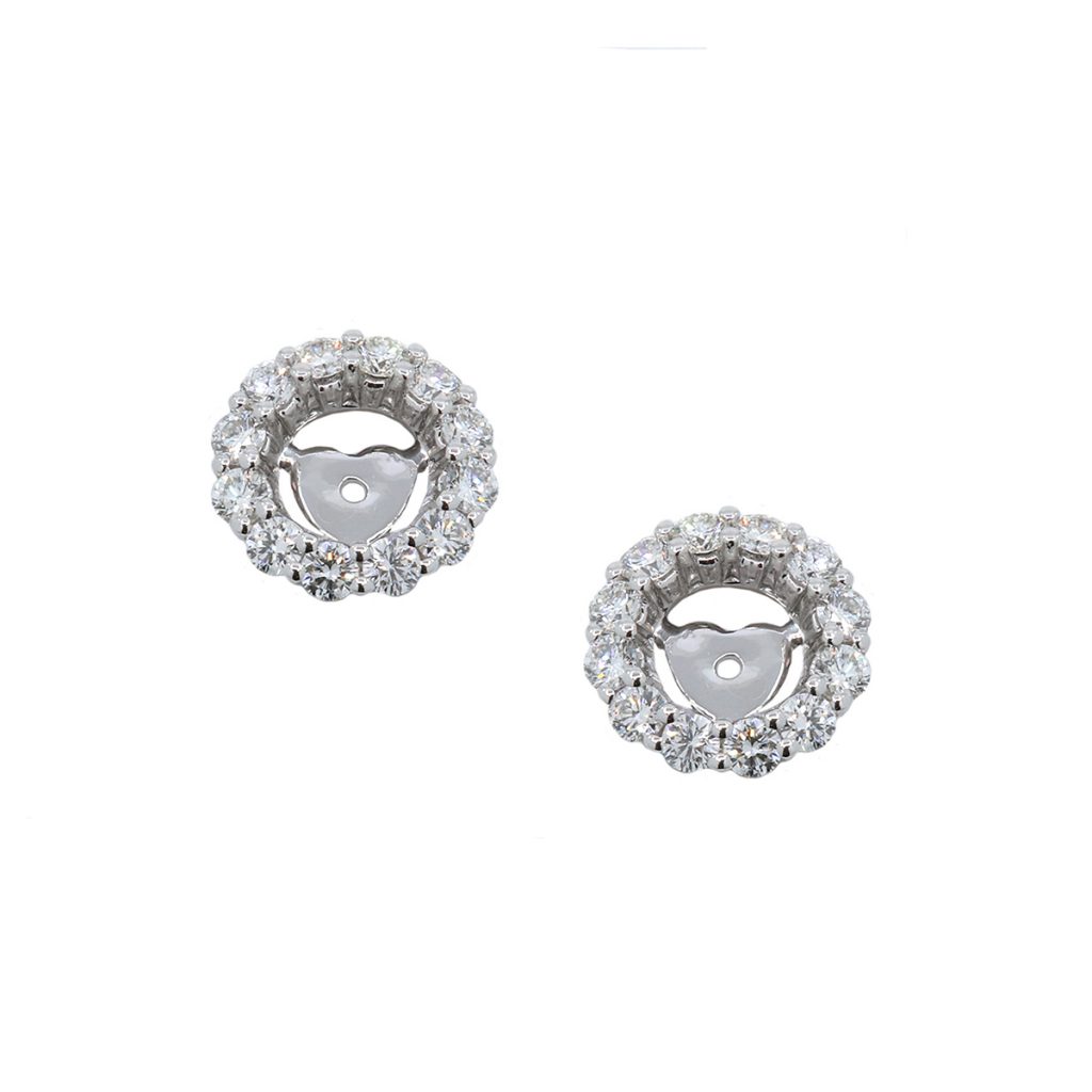 White Gold Open Circle Diamond Earring Jackets
