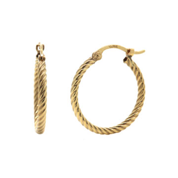 14K Yellow Gold Small Twist Hoop Earrings