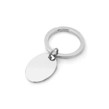 Polished Oval Tag Key Ring