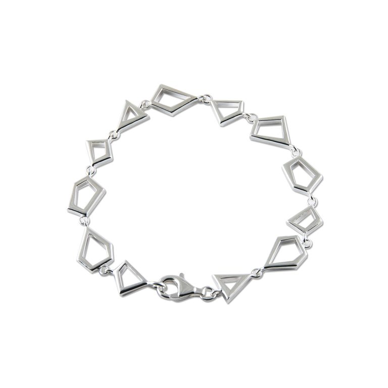 Sterling Silver Prism Shaped Bracelet