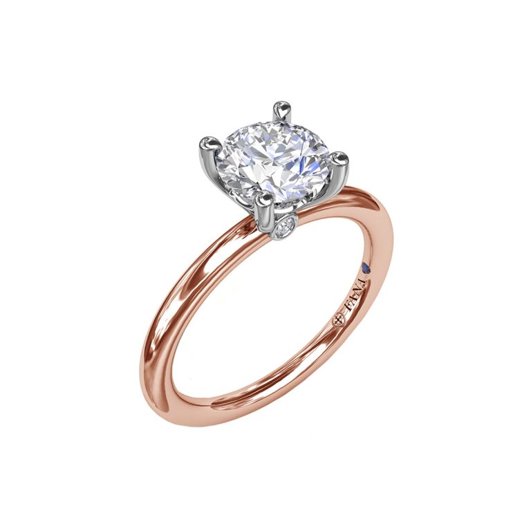 14K Two-Tone Peek-A-Boo Engagement Ring Mounting