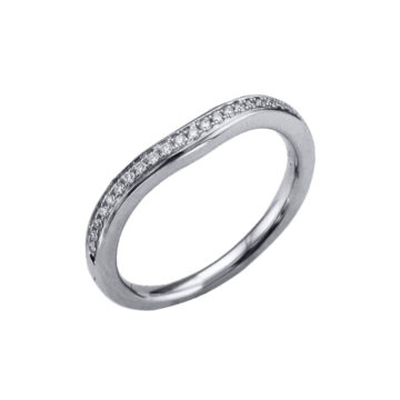 14K White Gold Contour Wedding Band