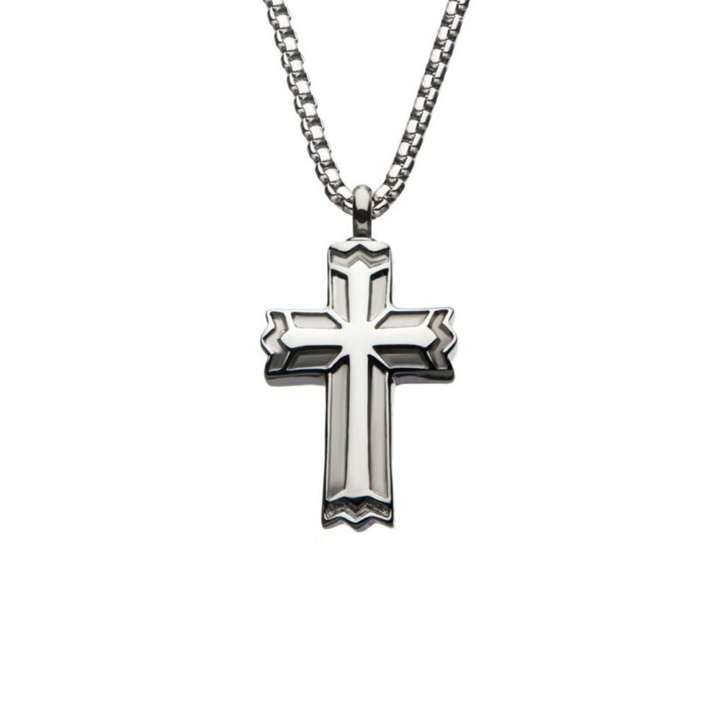Stainless Steel Gothic Cross Pendant and Chain