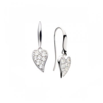 Sterling Silver Desire White Topaz Heart Earrings