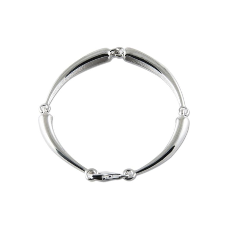 Sterling Silver Curved Teardrop Bracelet