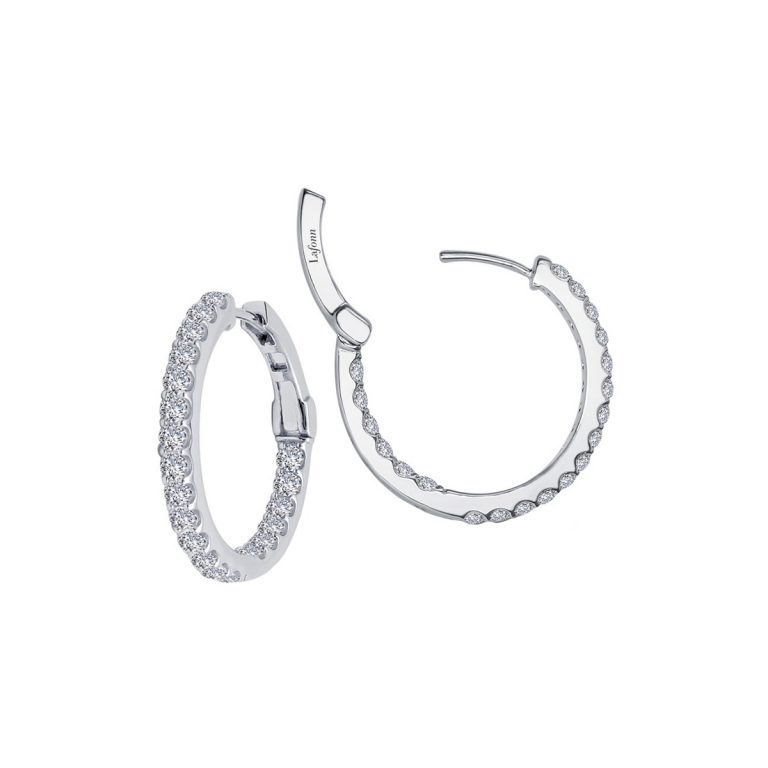Sterling Silver Cubic Zirconia Inside-Out Hoop Earrings