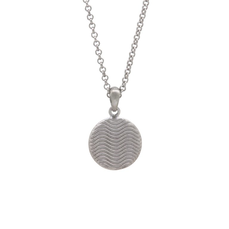 Sterling Silver Serenity Disc Pendant and Chain