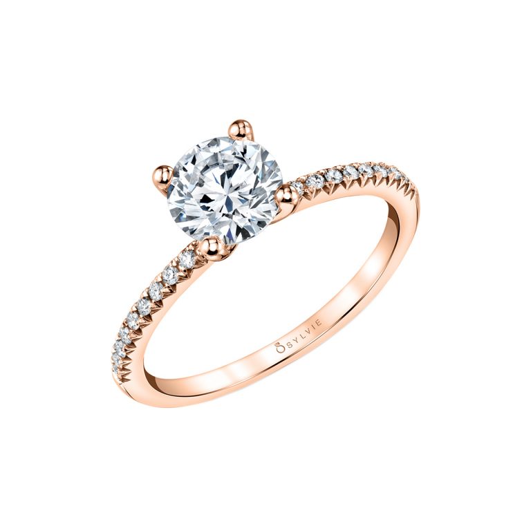 14K Rose Gold Classic 'Adorlee' Engagement Ring Semi-Mounting