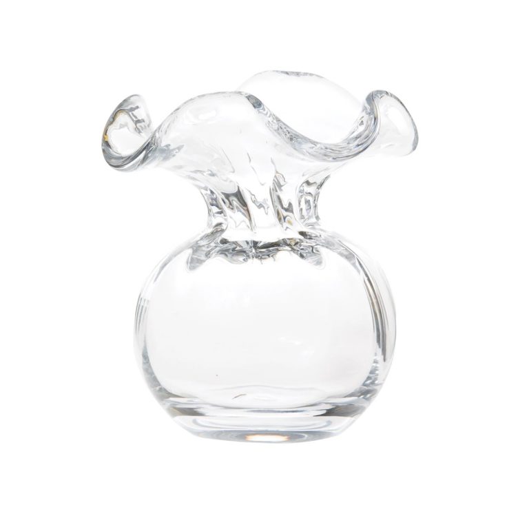 Clear Hibiscus Glass Bud Vase