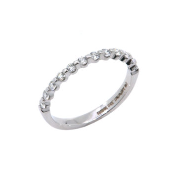 14K White Gold Shared Prong Diamond Wedding Band