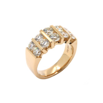 14K Yellow Gold 5-Channel Diamond Band