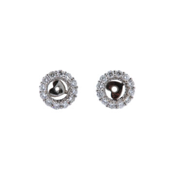 Estate 14K White Gold Diamond Earring Jackets