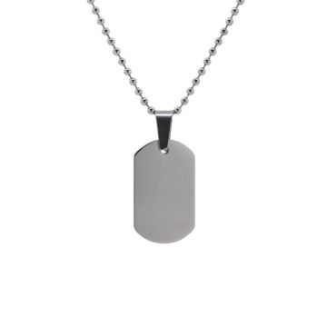 Stainless Steel Dog Tag Pendant with Chain