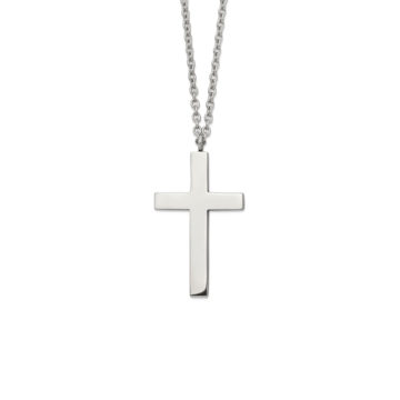 Stainless Steel Polished Cross Pendant with Chain