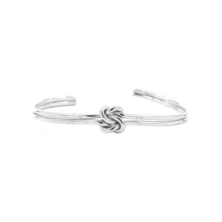 Sterling Silver Double Knot Cuff Bracelet