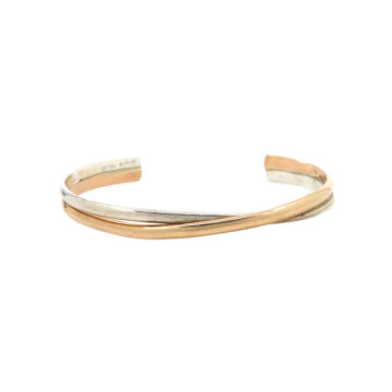Two-Tone Crossover Cuff Bracelet