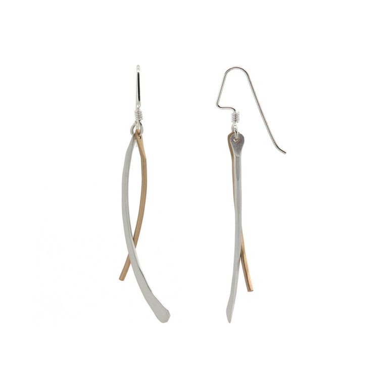Sterling Silver Gold Filled Double Curved Bar Earrings