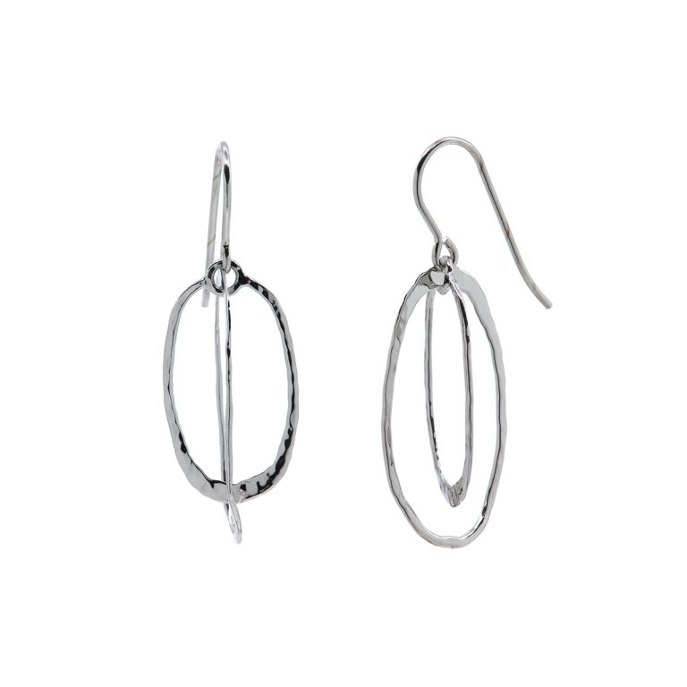 Sterling Silver Dual Oval Orbit Earrings