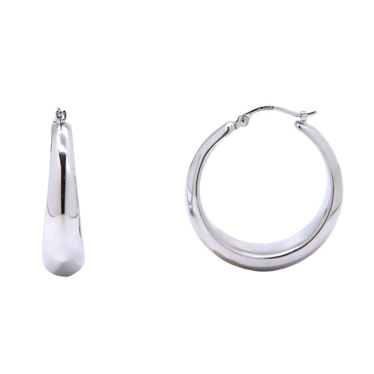 Sterling Silver Small Modern Hoop Earrings
