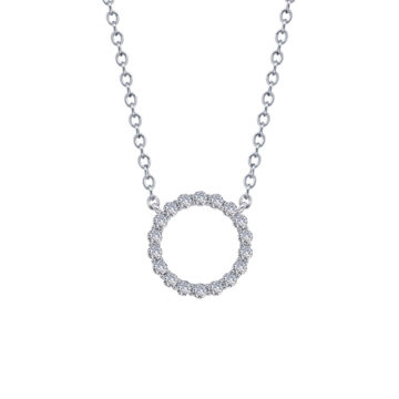 Sterling Silver Open Circle Cubic Zirconia Necklace