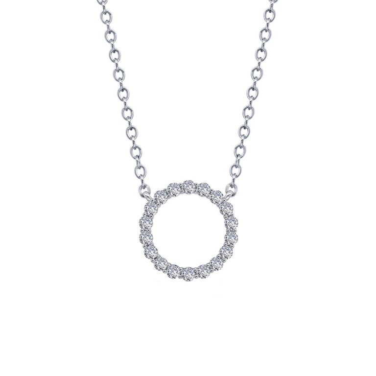 Sterling Silver Open Circle Cubic Zirconia Necklace