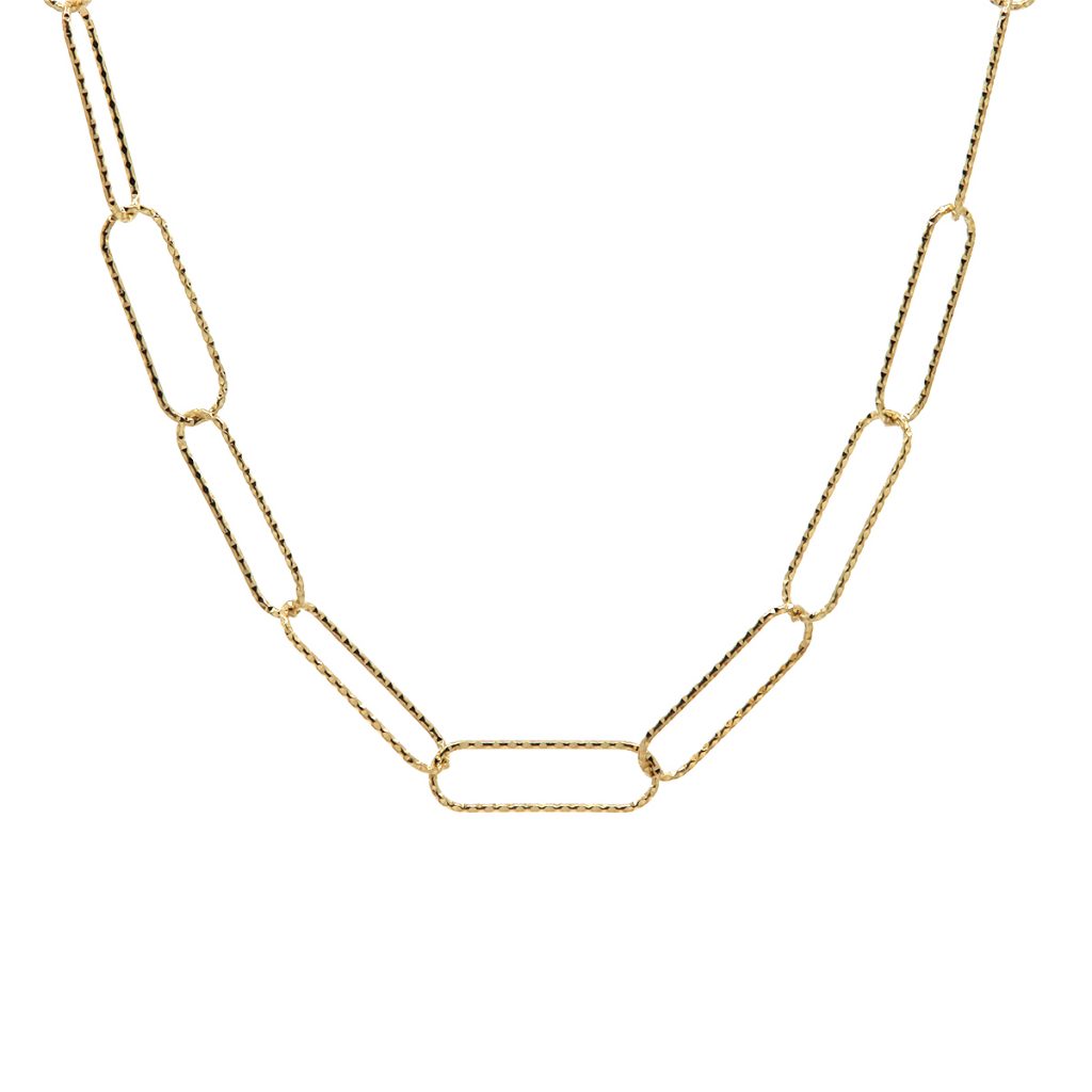 Yellow Gold Plated Sterling Silver Oval Link Necklace