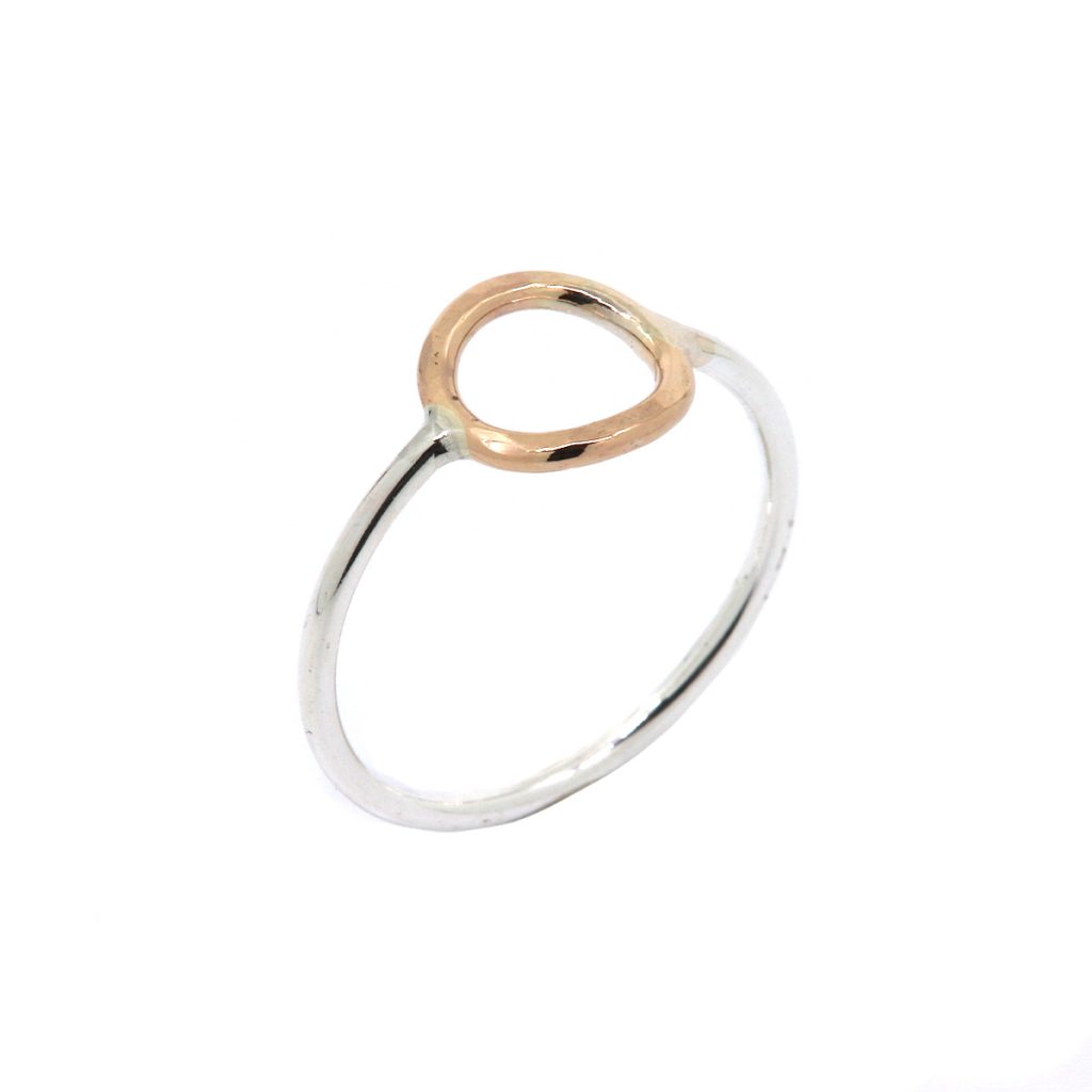 Sterling Silver and Gold Filled Open Circle Ring