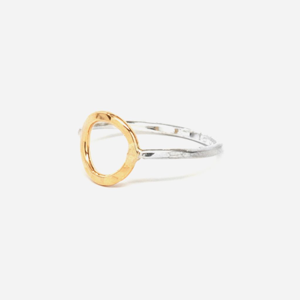 Sterling Silver and Gold Filled Open Circle Ring