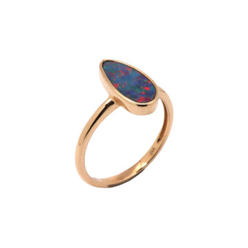 14K Yellow Gold Opal Doublet Ring