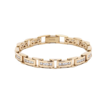 14K Yellow Gold Diamond Link Bracelet
