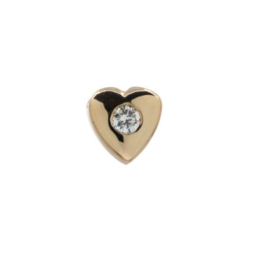14K Yellow Gold Diamond Heart Pendant