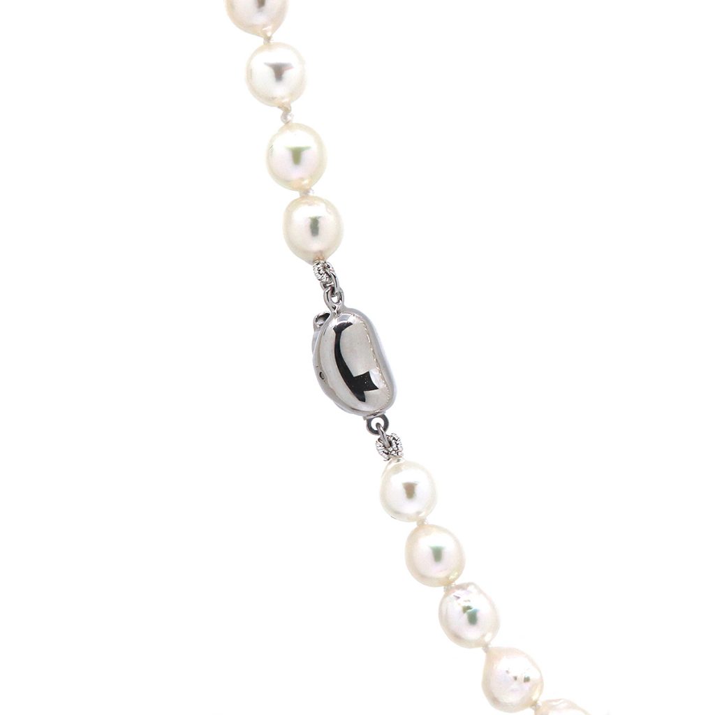 Sterling Silver Baroque Akoya Pearl Necklace