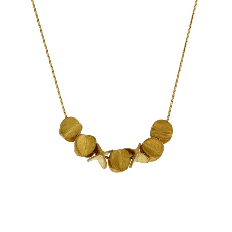 Gold Plated Sterling Silver Spinning Oval Necklace
