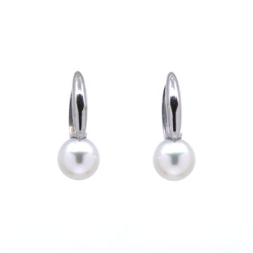 14K White Gold Akoya Pearl Earrings