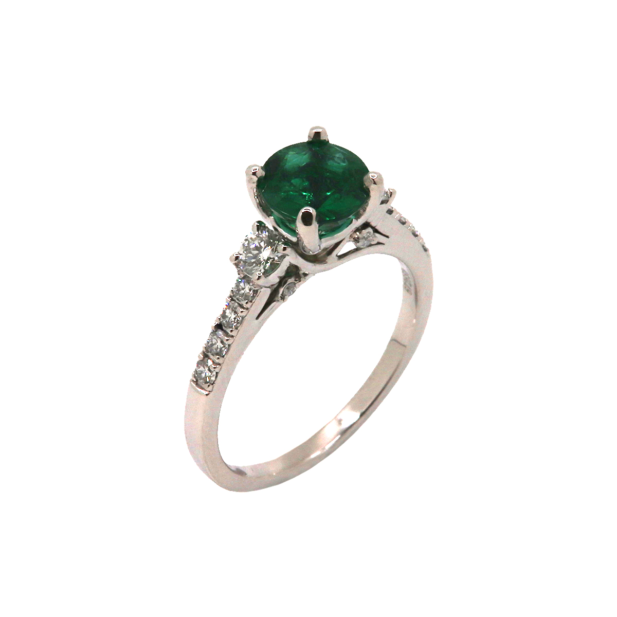 Platinum Emerald and Diamond Ring - Josephs Jewelers