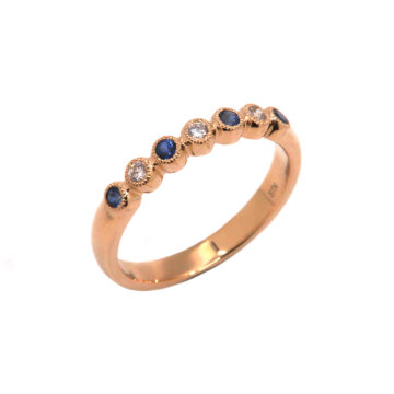 14K Yellow Gold Sapphire and Diamond Ring