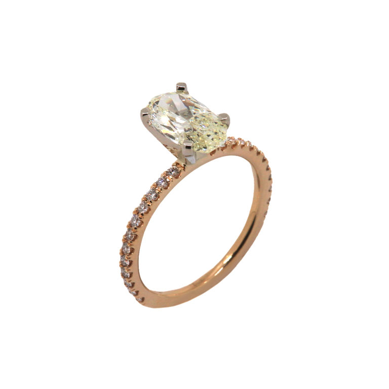 14K Yellow Gold Oval Engagement Ring